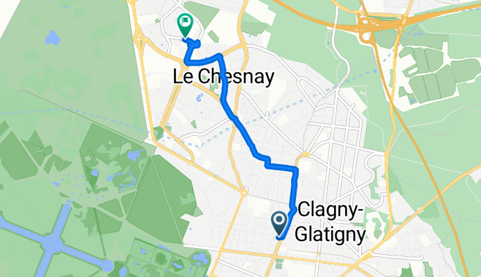 De 50 Rue Berthier, Versailles à 12 Rue Moxouris, Le Chesnay