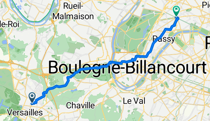 De 1–11 Rue Albert Joly, Versailles à 1 Place Charles de Gaulle, Paris