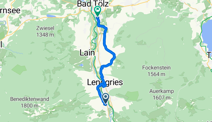 Jachenauer Straße 62, Lenggries nach Demmeljochstraße 54, Bad Tölz