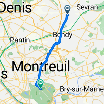 De 1–5 Rue de Pimodan, Aulnay-sous-Bois à Route de la Pyramide, Paris