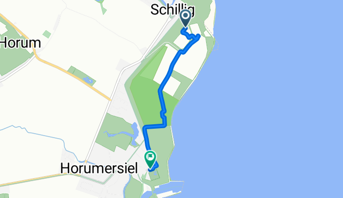 Route nach Strandweg 11–19, Wangerland