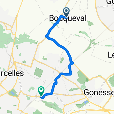 De Place Eugène Sue 4, Bouqueval à Rue Notre Dame de Lorette 10, Arnouville