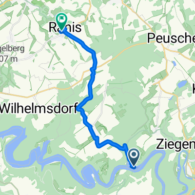 Route nach Burgstraße, Ranis