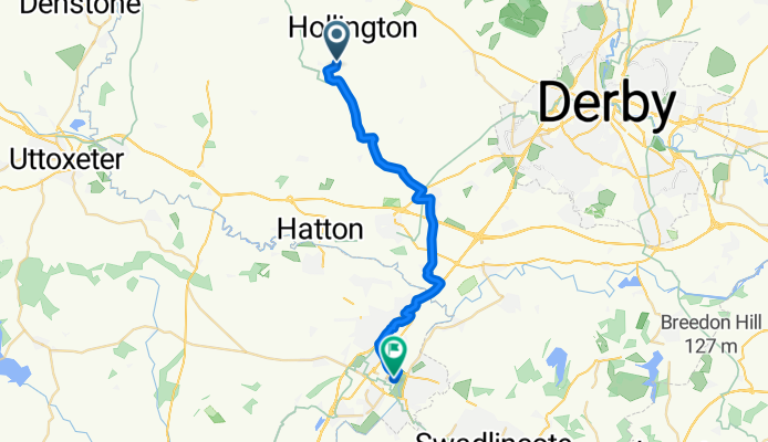 Hoargate Lane, Hollington, Ashbourne to 50 Cosmopolitan, High St, Burton-On-Trent
