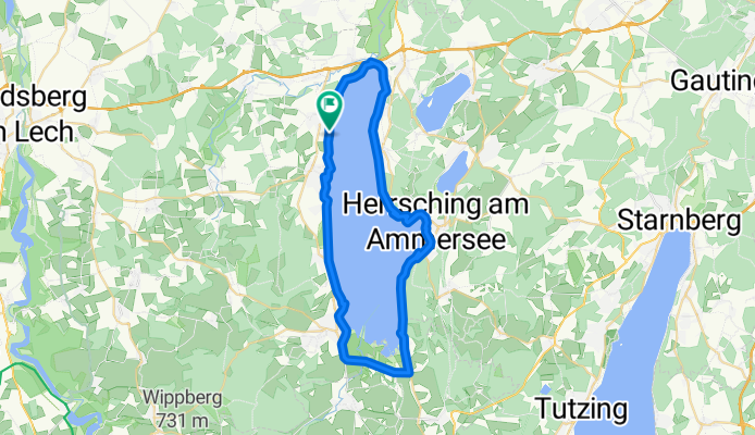 Route nach Seestraße 46, Schondorf am Ammersee