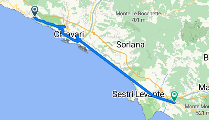 De SS1 Via Aurelia 96, Sant'Andrea di Rovereto à Via Aurelia 251, Sestri Levante