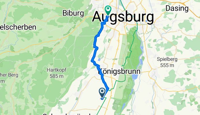Kleinaitingen nach Augsburg