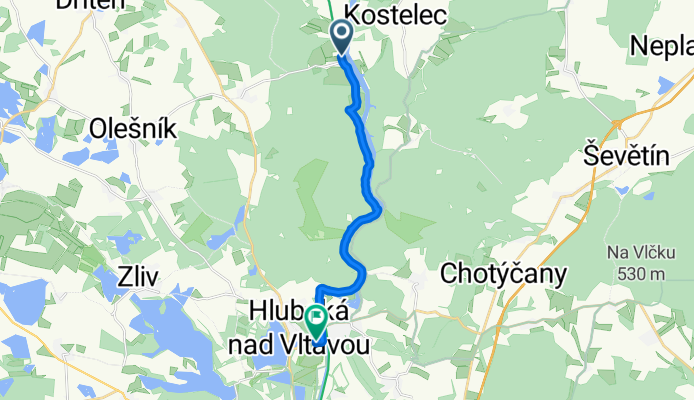 Cyklostezka Hluboká nad Vltavou - Poněšice CLONED FROM ROUTE 885162