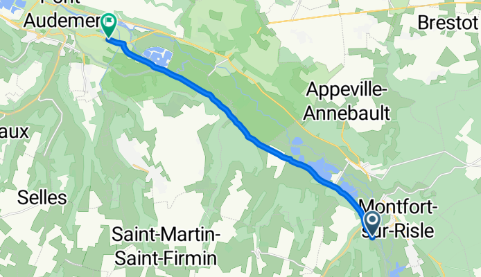 De D39, Saint-Philbert-sur-Risle à 12 Avenue Jean Monnet, Pont-Audemer
