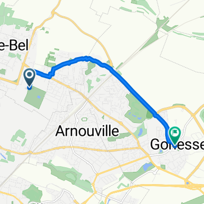 De Chemin du Haut du Roy, Villiers-le-Bel à 2 Rue de l'Hôtel-Dieu, Gonesse