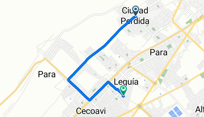 De Avenida Santa Cruz 1255, Tacna a Cal. Oro, Tacna