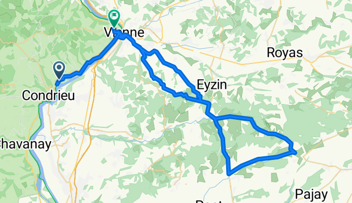 De Route de Lyon à Beaucaire, Tupin-et-Semons à 211 Chemin du Boisset, Sainte-Colombe