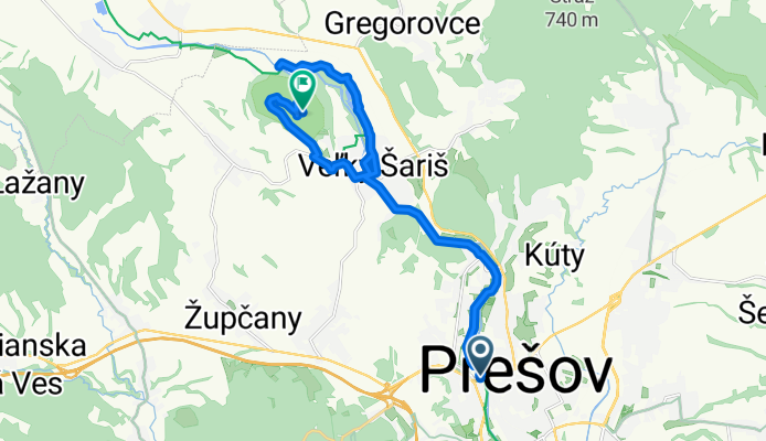 Trasa z Levočská 6135/34, Prešov