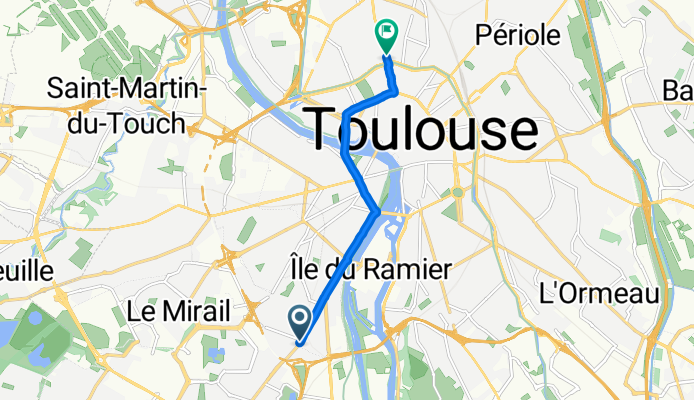 De 297B Route de Seysses, Toulouse à 24 Avenue des Minimes, Toulouse