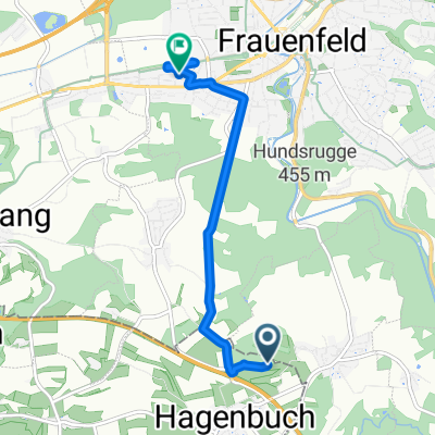 Route nach Tannenstrasse 17, Frauenfeld
