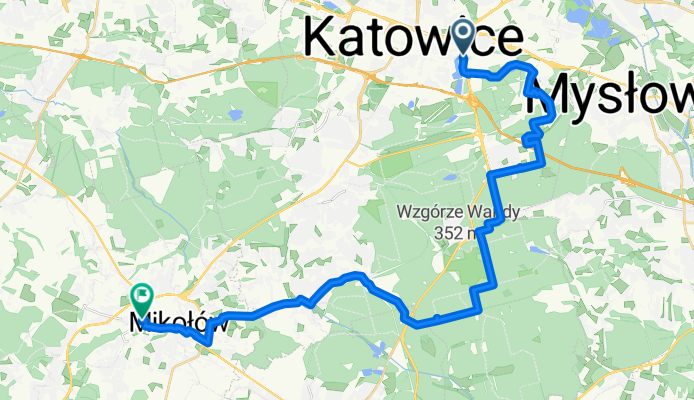 Katowice do Mikołow przez Murcki