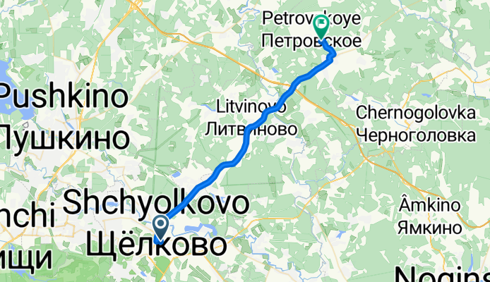 От улица Шолохова 7, Щёлково до Оплот Пск