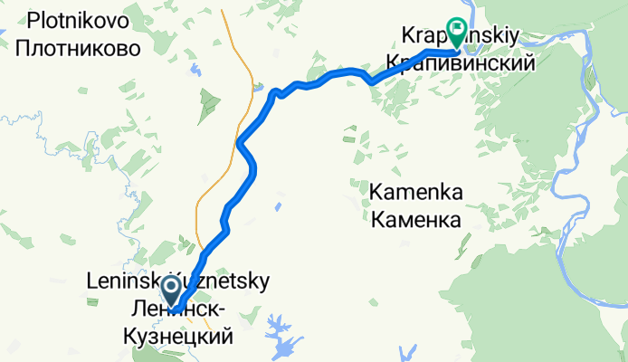 маршрут с улица Мусохранова 10, Ленинск-Кузнецкий