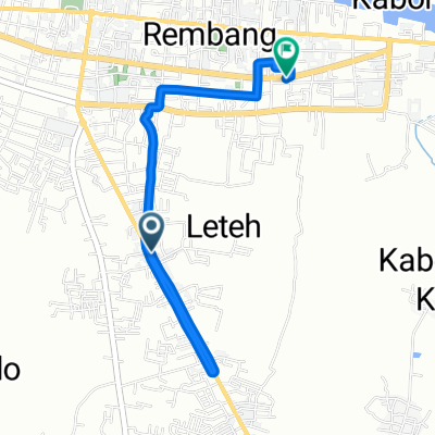 Jalan Pemuda 1, Kecamatan Rembang to Jalan Hos Cokroaminoto No.53, Kecamatan Rembang