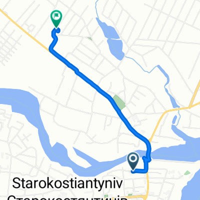 От вулиця Северина Наливайка 9, Старокостянтинів до пров. 2-й Лісний 2, Старокостянтинів