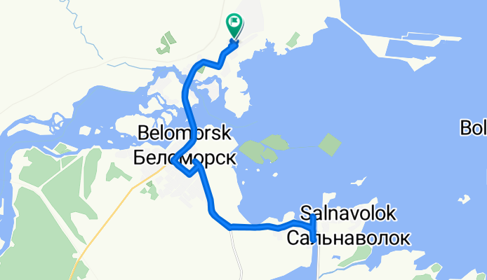 От Порт-шоссе Улица, 10, Беломорск до Порт-шоссе Улица, 12, Беломорск