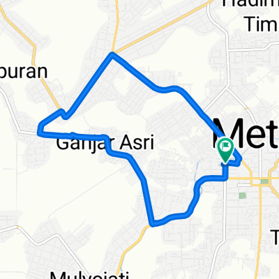 Jalan Maulana 19, Kecamatan Metro Pusat to Jalan Maulana 19, Kecamatan Metro Pusat