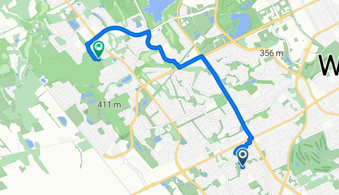 Route from 499 Appledale Cres, Waterloo