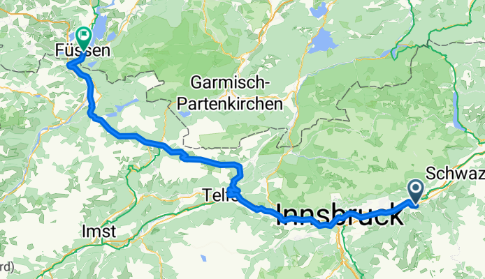Riedweg 21, Wattens nach Reichenstraße 40, Füssen