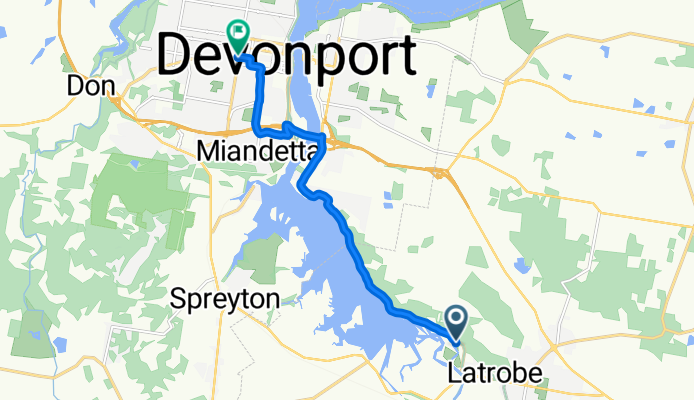 Route to 119 William Street, Devonport