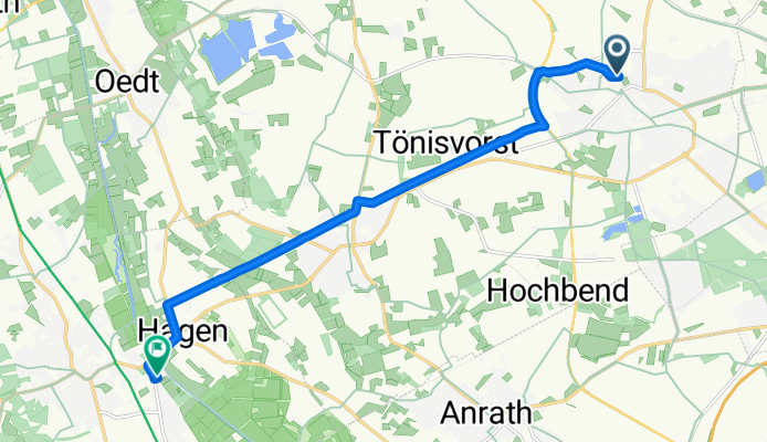 Gelderner Straße 69, Tönisvorst nach Rheinstraße 27, Viersen
