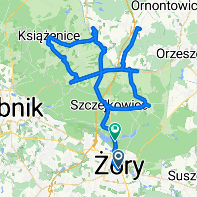 Stanisława Moniuszki 1, Żory do Szczejkowicka 15, Żory