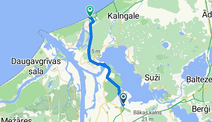 От Mirdzas Ķempes iela, Рига до Selgas iela, Рига