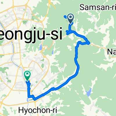 산성동 １８０−２, 청주시 to 용암동 ７７０−４１, 청주시