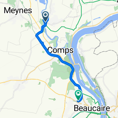 D500, Montfrin nach 58B Avenue de Farciennes, Beaucaire