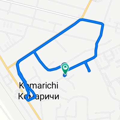 От Комсомольская улица, 13А, Комаричи до Комсомольская улица, 15, Комаричи