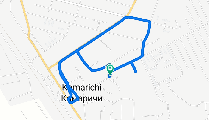 От Комсомольская улица, 13А, Комаричи до Комсомольская улица, 15, Комаричи