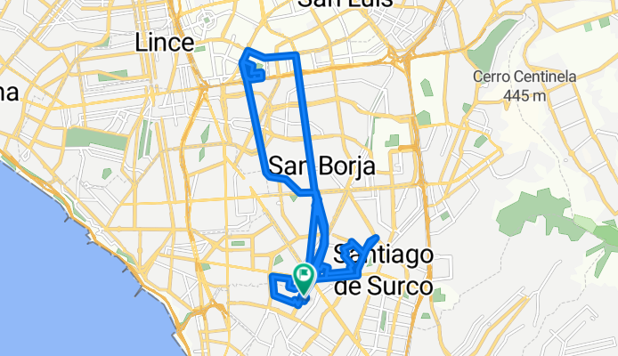 De Calle Castilla la Vieja 124, Cercado de Lima a Avenida Paseo la Castellana 375, Santiago de Surco