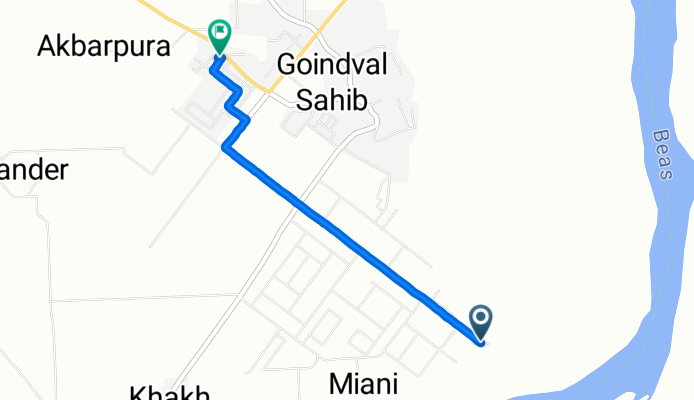 Unnamed Road, Miani to Shri Guru Nanak Dev Ji Marg, Goindwal Sahib
