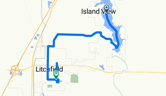 Route to 614 E Tyler Ave, Litchfield