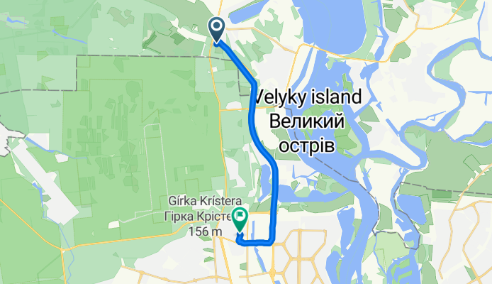 Route to Mykhaila Maiorova Street, 3А, Kyiv