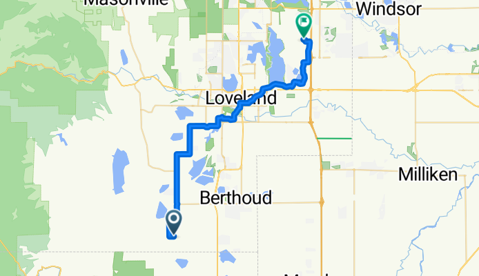 Route from West Co Road 4 4304, Berthoud