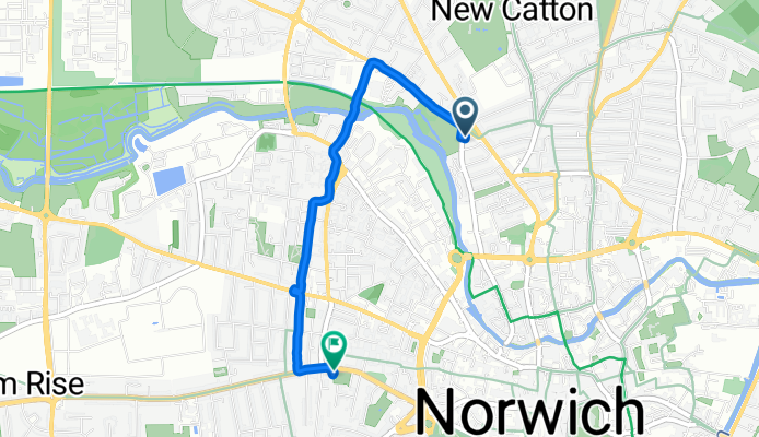 37 St Martins Road, Norwich to 50 Earlham Road, Norwich