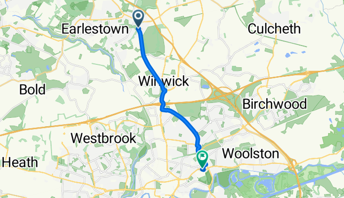 Newton Le Willows Railway Station, Mill Lane, Newton-Le-Willows to 286 Manchester Road, Warrington
