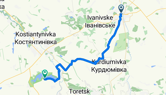 От вулиця Незалежності 17, Бахмут до Unnamed Road