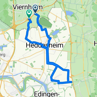 Radweg zur Baumschule Huben -Ladenburg - Viernheim