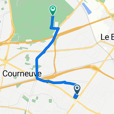 De 24 Villa des Iris, La Courneuve à Parc Départemental de la Courneuve, La Courneuve