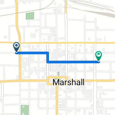 513–527 W Burleson St, Marshall to 500–532 E Rusk St, Marshall