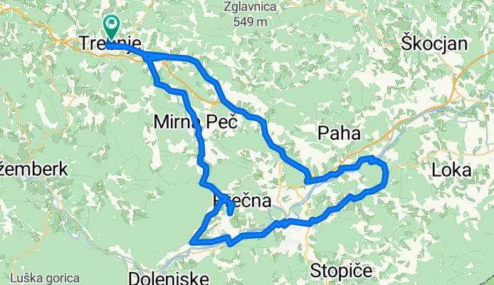 Trebnje - Otočec - Straža - Mirna Peč -Trebnje