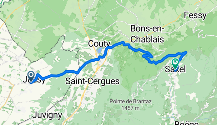 De Route de Jussy 330, Jussy à Rue de l'Église, Saxel