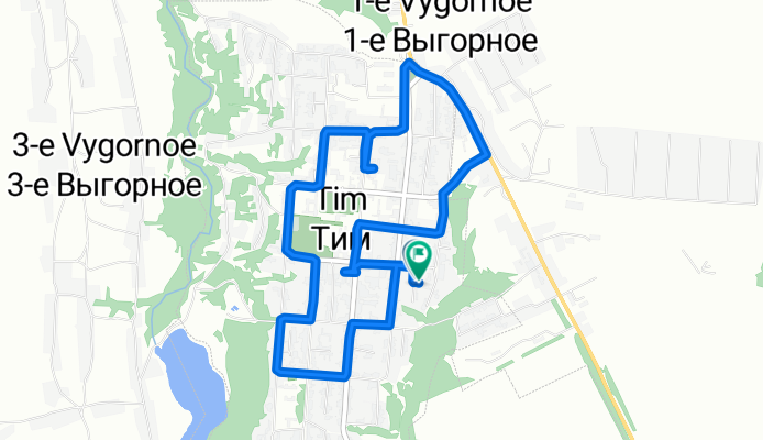 От Мирная улица, 5, Тим до Мирная улица, 5, Тим